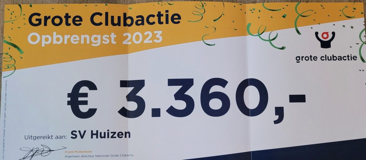 Grote Clubactie! Bedankt Iedereen!! - S.v. Huizen